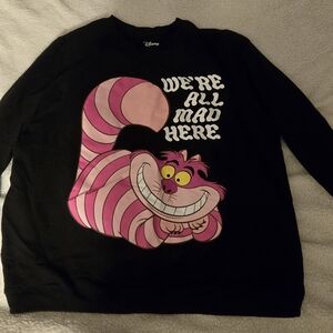 Disney Black Sweatshirt with Cheshire Cat Design